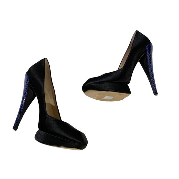 Nicholas Kirkwood Python Heel Platform Pumps 7.5 Black NEW - Picture 5 of 10